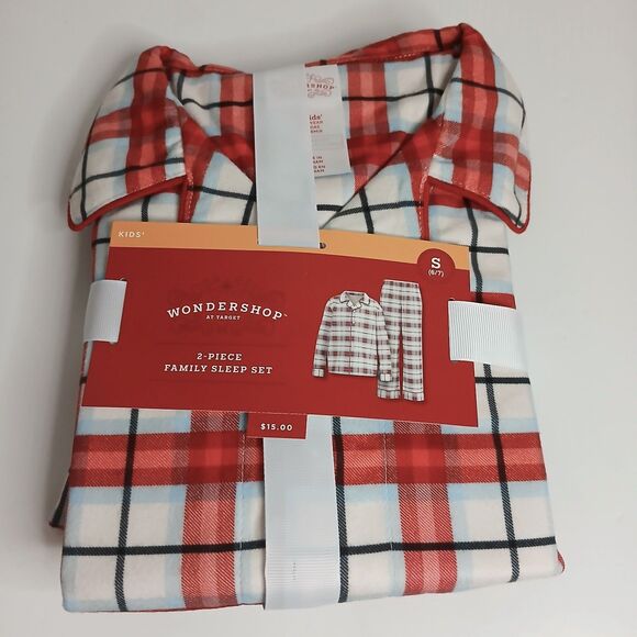 Wondershop Pajama Set Kids Small Multicolor Plaid 2 Piece Family Sleep Set NWT - Picture 1 of 6